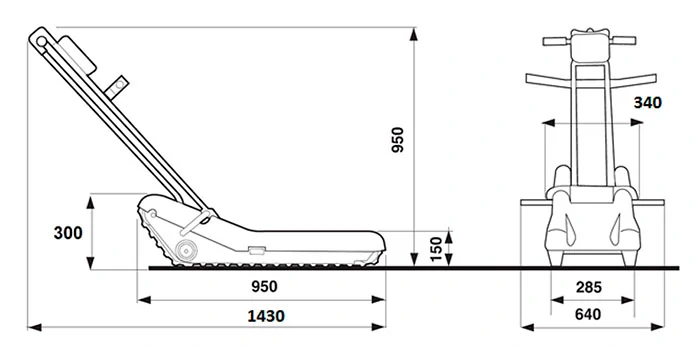 Oruga Salvaescaleras Para Silla de Ruedas Dimensiones Sherpa-N902